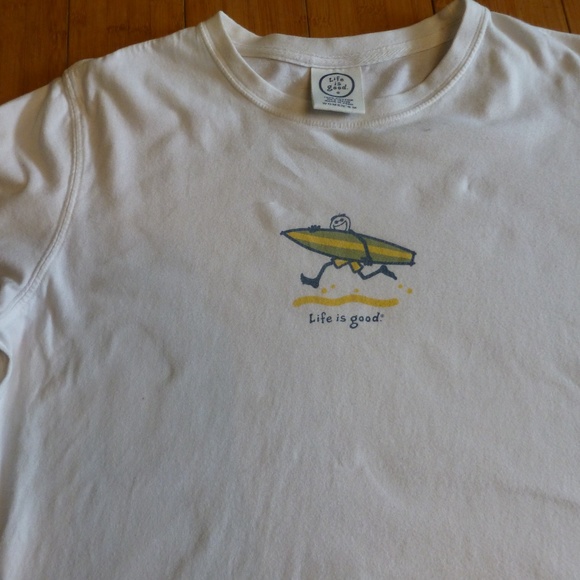 LIFE IS GOOD SURFER GIRL TEE SHIRT MED - Picture 2 of 4